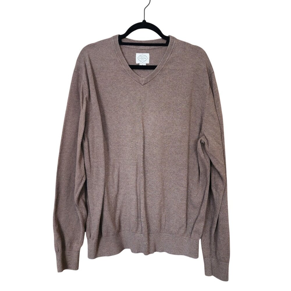 St Johns Bay Brown V Neck Sweater Mens Size XL